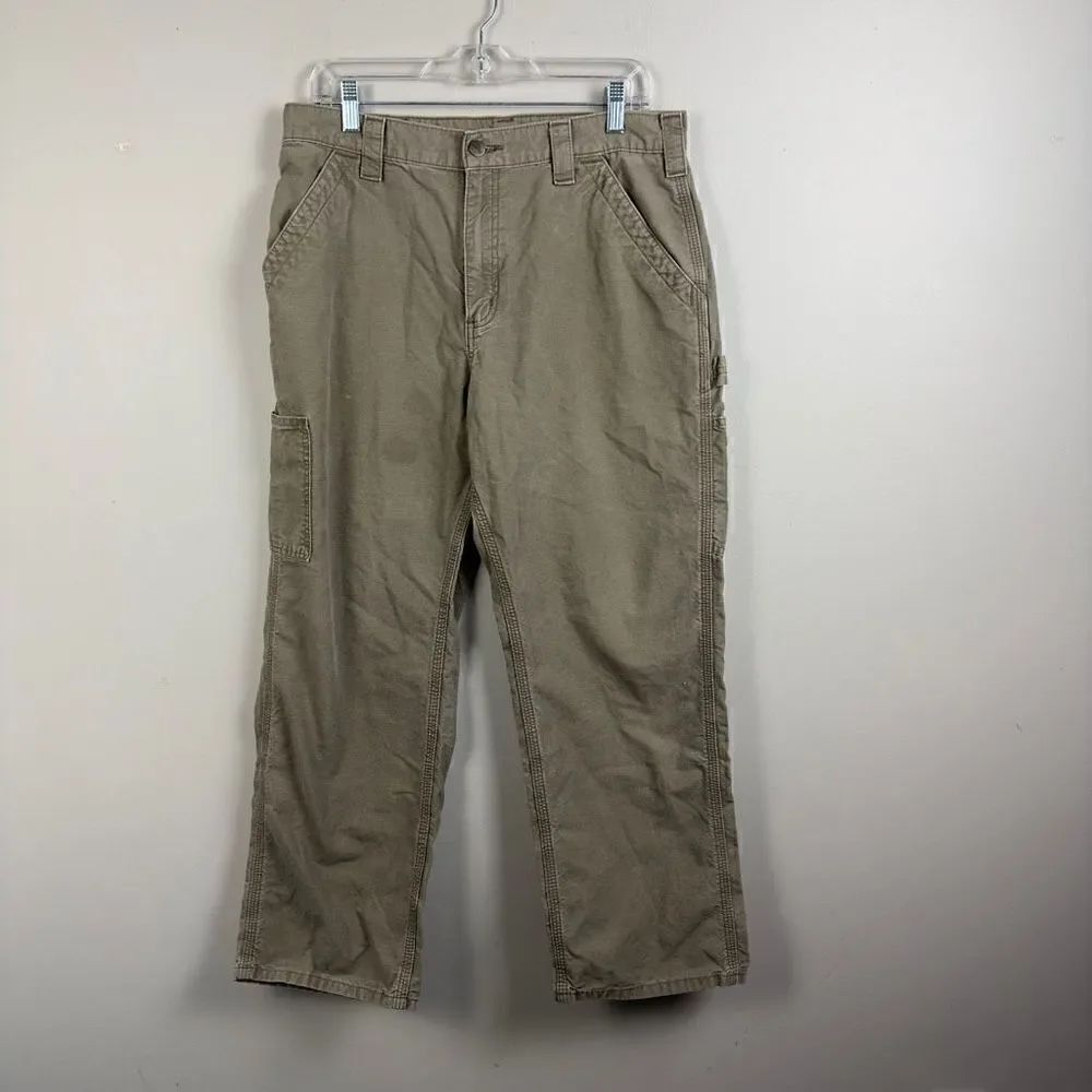 Carhartt original dungaree fit mens green cargo pants 34x30